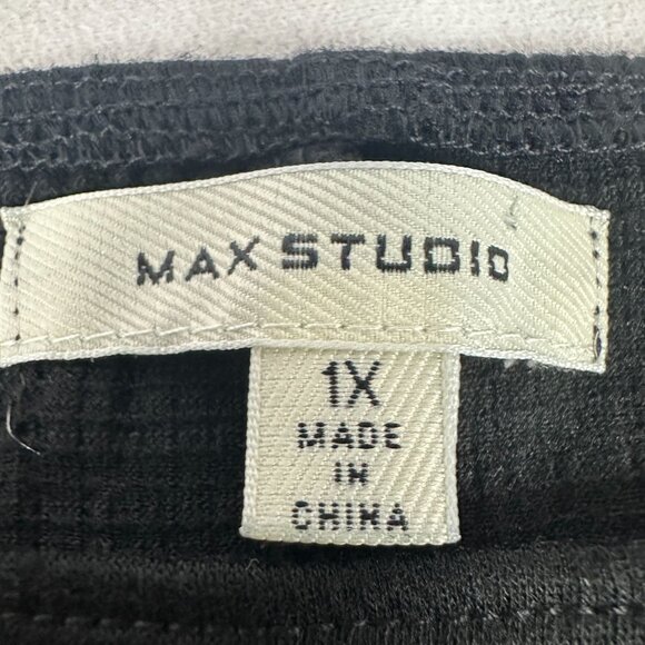 Max Studio Women's Black Cardigan Top With Tie Sleeves Size 1X - Picture 4 of 6